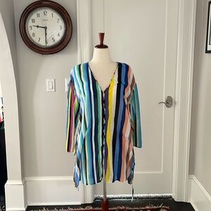Diane Von Furstenberg striped cotton voille cover-up. Great condition!